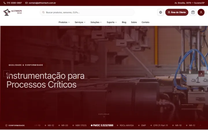 Site de Althion Tech desenvolvido pela M2Z