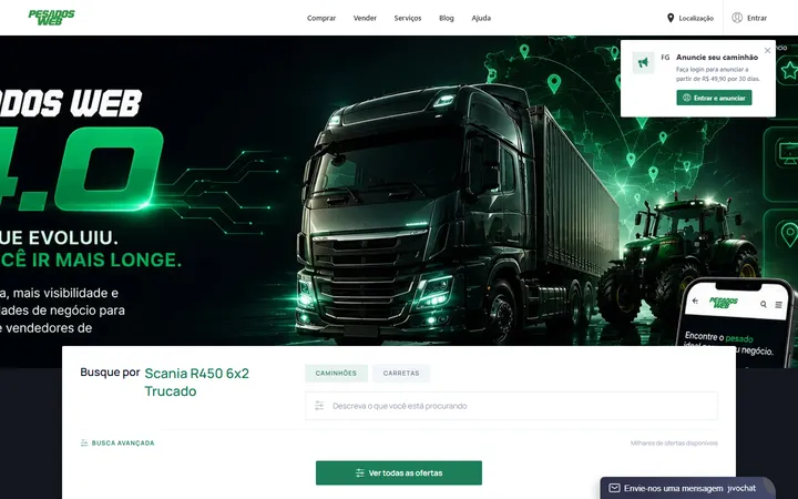 Site de PesadosWEB desenvolvido pela M2Z